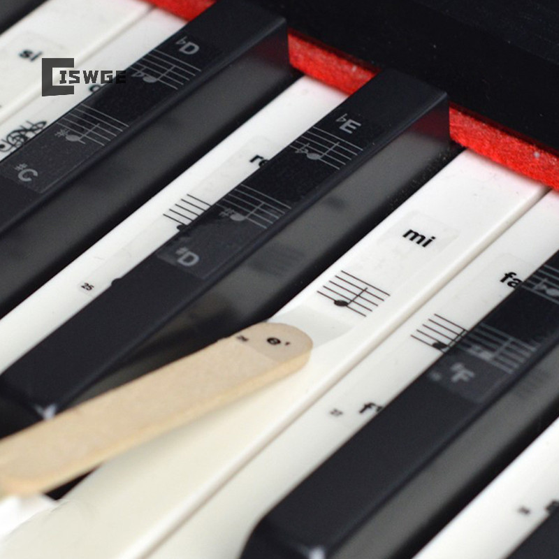 [Ciswge] 54 / 61 / 88 Phím Đàn Piano Dán Bàn Phím Đàn Piano Trong Suốt PVC Miếng Dán Đàn Piano Stave