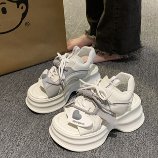 Daxingzhe Màu Sắc Phù Hợp Với Đế Dày Giày Sandal Nữ Tăng Chiều Cao Da Thật Tình Yêu Thể Thao La Mã Dép