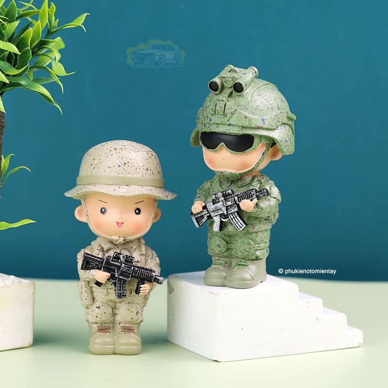 Mô Hình Chú Lính Trang Trí Ô tô Dễ Thương, Trang Trí Bàn Làm Việc, Văn Phòng Nội Thất Ô tô 3