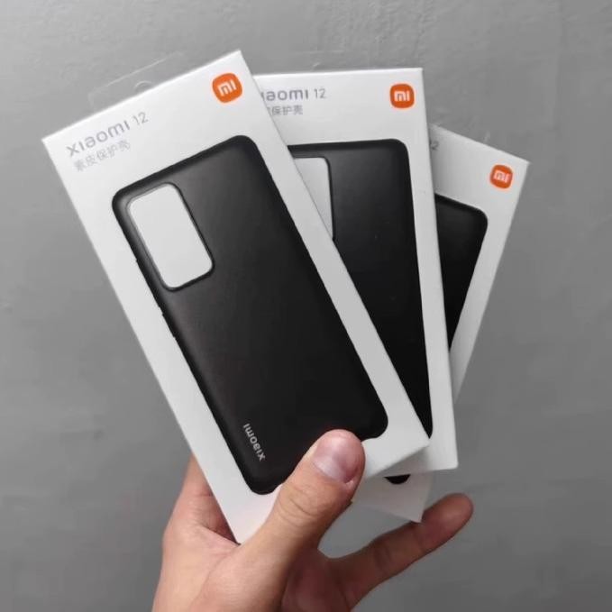 Xiaomi 12X Phiên bản kính Vỏ bảo vệ da trơn 12s 12X Vỏ bảo vệ da trơn màu đen nửa gói Vỏ lưng chống sốc Sản phẩm chính hãng chính hãng