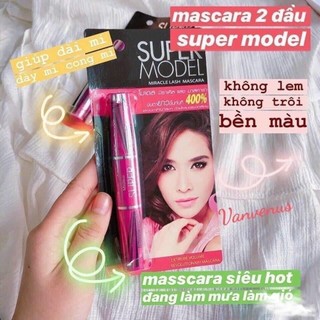 Cây Mascara 4D 2 in 1 Mistine Super model Miracle Lash Thái Lan