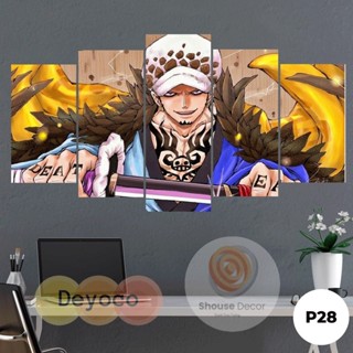Tranh Treo Tường Tráng Gương Khung Nhôm Hệ Cao  CấpBộ 5 Tranh Tráng Gương One Piece trang trí Decor phòng game phòng ngủ