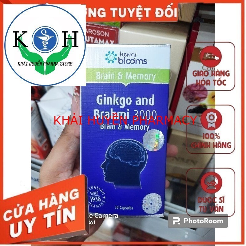 ✅[CHÍNH HÃNG, CHO KIỂM HÀNG] Viên Uống Bổ Não & Tăng Cường Trí Nhớ Ginkgo And Brahmi 3000 Henry Bloo