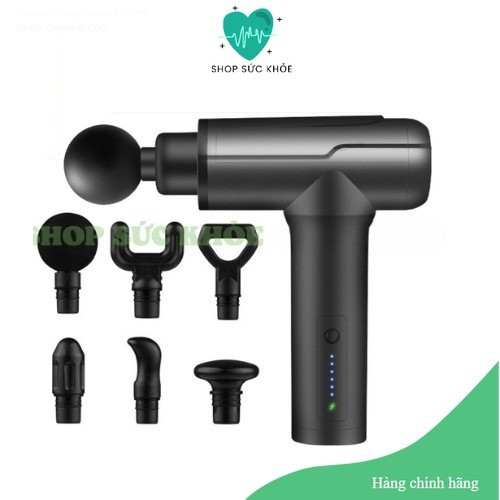 Máy massage cầm tay KONKA 6 đầu 6 cấp độ đầu trị đau nhức toàn thân hiệu quả, súng massage cầm tay k