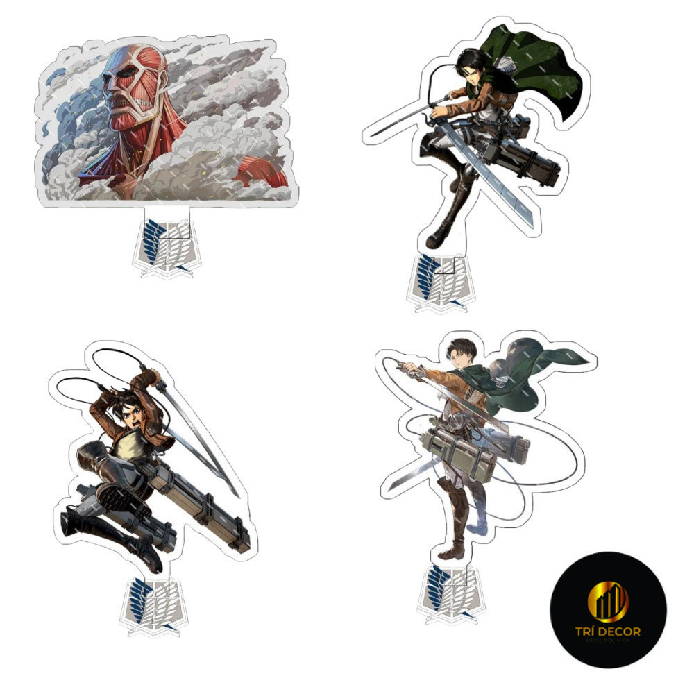 Móc khóa Anime Attack on Titan Levi Erwin Smith Eren Yeager Phụ kiện trang trí túi xách Balo