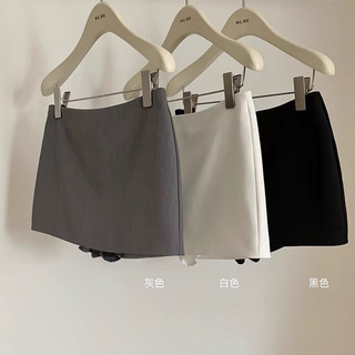  Chân váy âu phục Jiashucheng váy ngắn màu xám tôn dáng tôn dáng cạp cao mẫu mới mùa thu cho nữ váy ôm mông chữ a 