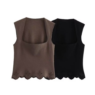 Áo len cổ vuông co giãn thời trang Uibey 174