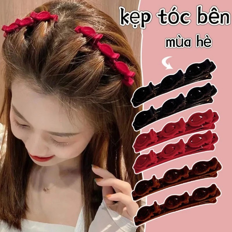  Kẹp tóc nhiều tầng kẹp tóc mái nhung phong cách hàn quốc   MÃ S9   
