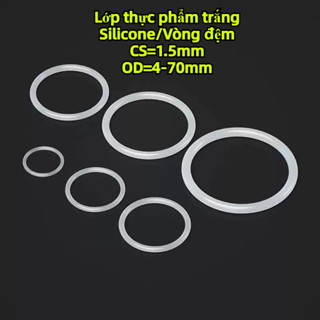 CS1.5mm * OD4-70mm Vòng chữ O silicon Đường kính ngoài màu trắng Miếng đệm niêm phong cao su chống thấm nước chịu nhiệt độ cao