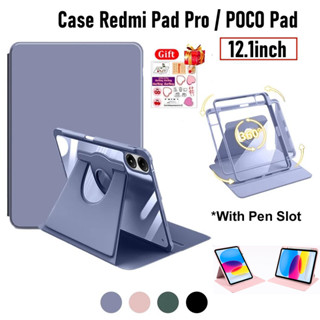 Ốp lưng Redmi Pad Pro 12.1 Inch Akrilik Flip Case Poco Pad 12.1 2024 Magnetik Bảo vệ Redmi Pad Pro Case có khe cắm bút