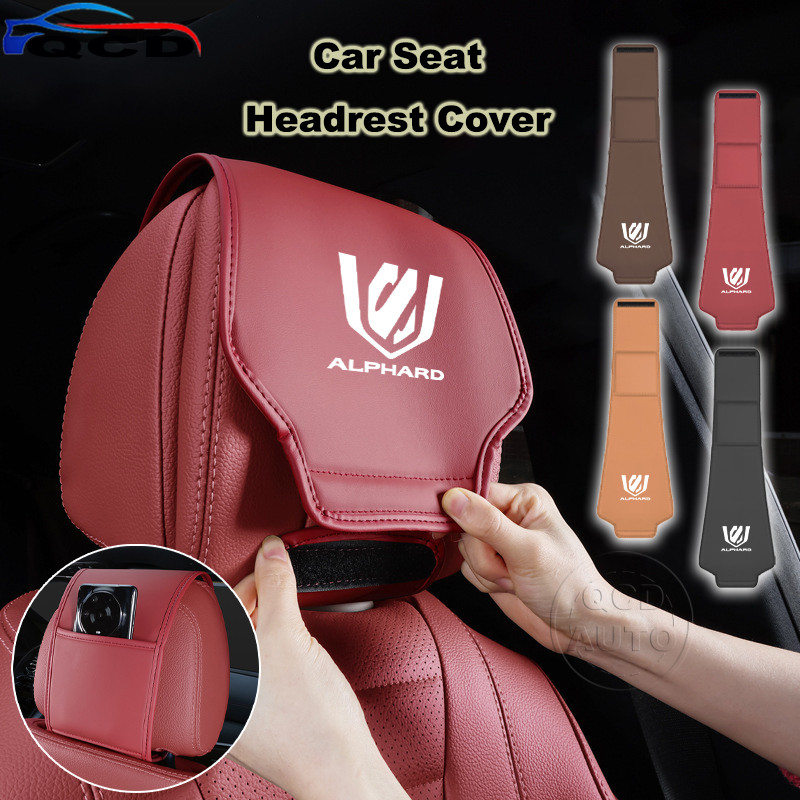 Toyota Alphard Ghế Ô Tô Tựa Đầu Da Chống Bụi Vỏ Màu Trơn Phụ Kiện Nội Thất Cho 40 30 20 AH10 AH20 AH