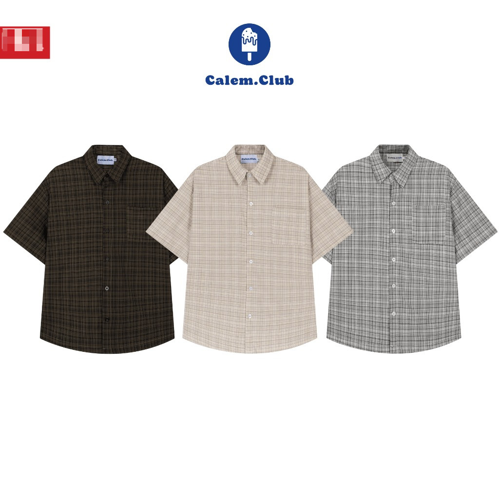 Áo sơ mi tay ngắn Checked Shirt Calem Club form rộng hoạ tiết kẻ caro năng động trẻ trung cho mùa hè