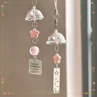 [Vignette] - COD Dây đeo điện thoại di động hình chuông gió hoa anh đào dễ thương và ngọt ngào