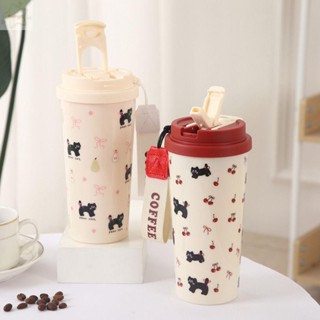 Cốc Nước AWNGD, Bình Nước 550ml Chống Rò Rỉ, Dây Đựng Đồ Uống Đôi Dễ Thương Cốc Nhựa Dung Tích Lớn Học Sinh