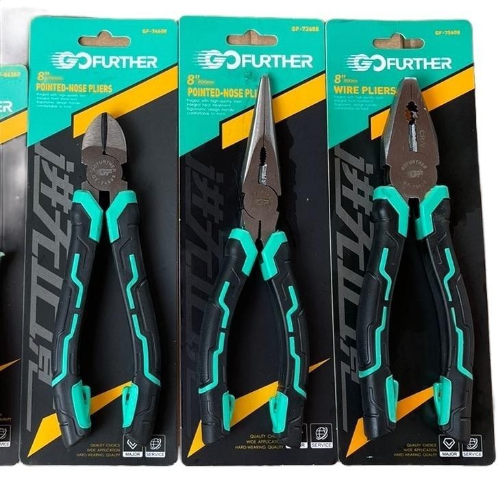 Combo 3 kìm điện, kìm cắt, kìm nhọn loại to 8inch - 200mm Gofuther thép CRV