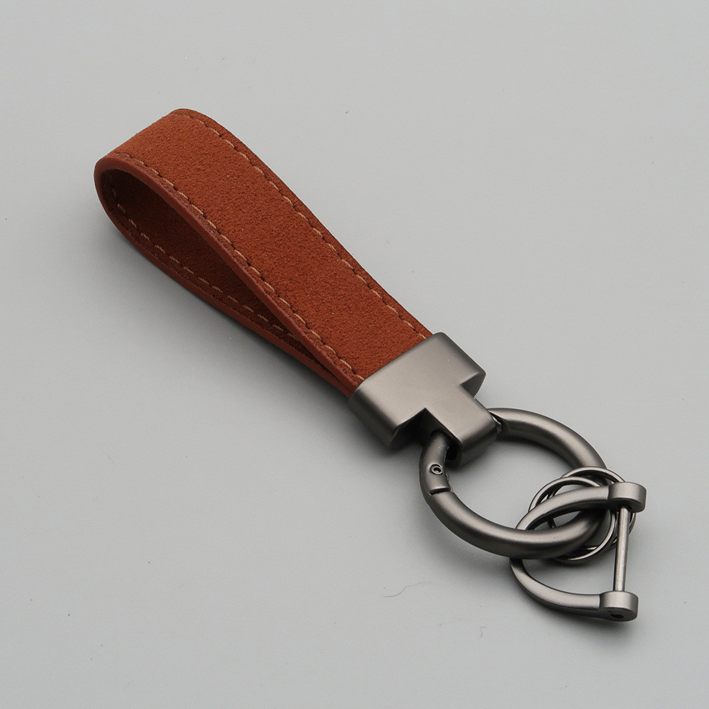 New Suede Car Key Ring Leather Couple Key Chain Men and Women Multi-Functional Anti-Lost Car Key Rin