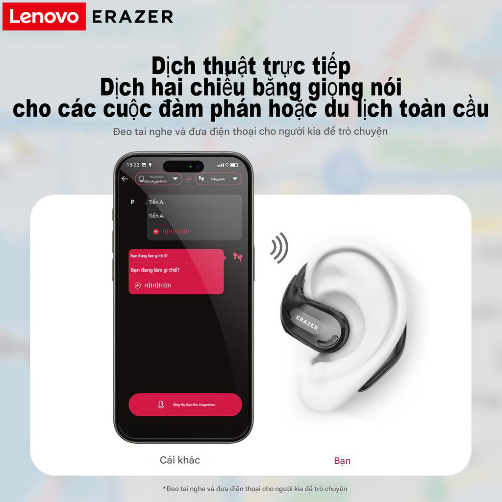 Lenovo ERAZER XT66 PRO AI Tai nghe dịch thuật LED Màn hình Tai nghe Bluetooth V5.4 Âm nhạc HIFI ASMR tai nghe không dây Chống nước IPX4 | BigBuy360 - bigbuy360.vn