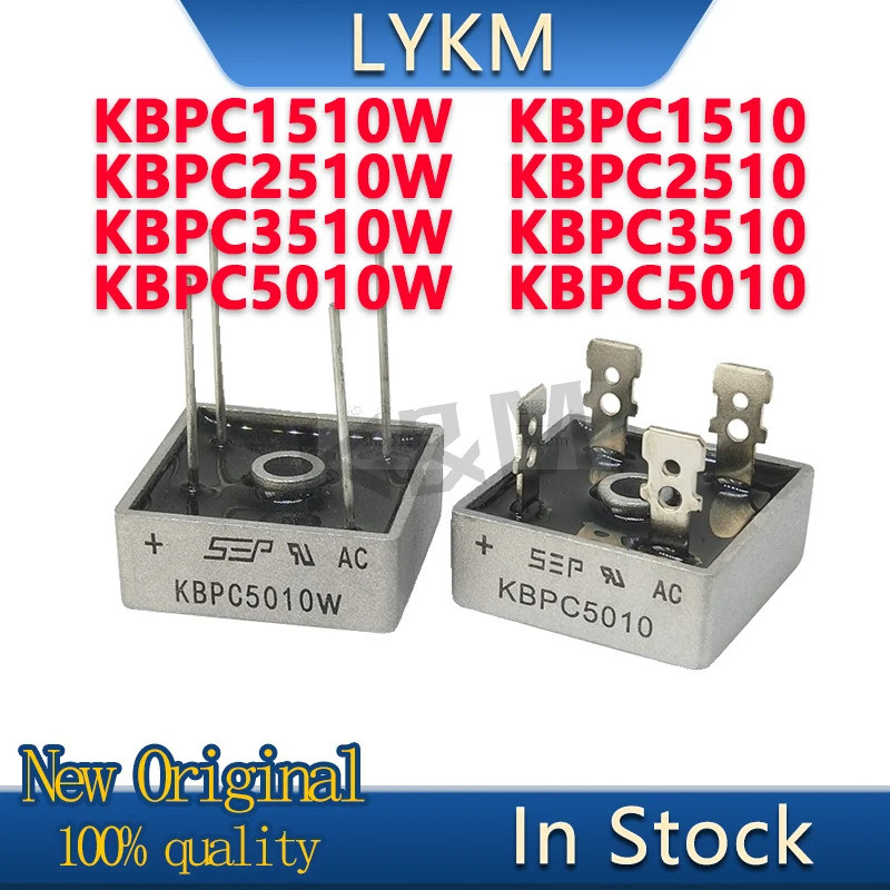 1-5 Chiếc KBPC1510 KBPC2510 KBPC3510 KBPC5010 KBPC1510W KBPC2510W KBPC3510W KBPC5010W Nhúng Cầu Cọc 