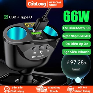  Bộ Chia Tẩu Sạc Ô Tô Bluetooth FM nghe nhạc sạc nhanh USB Type C 12V 24V xe hơi xe tải Led hiển thị 