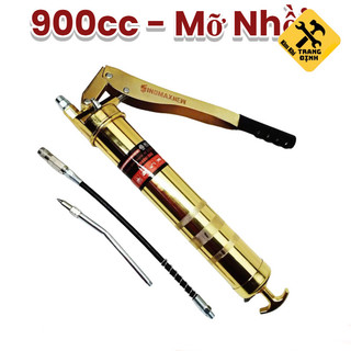 Bơm mỡ bò dạng mỡ nhồi dung tích 900cc, thiết kế 2 ty, 2 xilanh, áp lực tối đa 12000PSI- bơm mỡ khoẻ