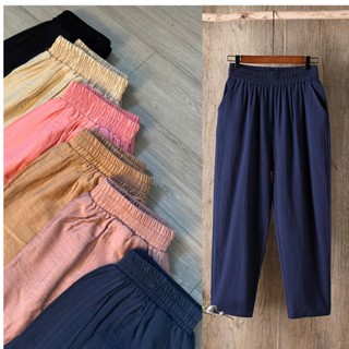  Quần Baggy Nữ M15 Bigsize - Phom Thụng Dáng Bagy Có Túi Quần 9 Tấc Ống Nhỏ 