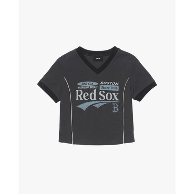 MLB - Áo croptop nữ cổ V tay ngắn Varsity_3FTSV0354-43CGS