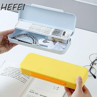HEFEI đựng bút chì hai lớp HEFEI Đồ dùng học tập đơn giản Hộp đựng bút chống nước dung tích lớn