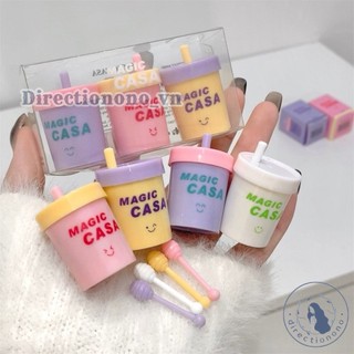 Magic Casa Ống Hút Cốc Son Môi Dưỡng Ẩm Không Dễ Dính Cốc Trang Điểm Cầm Gương Dễ Thương Son Men Bộ DIRE