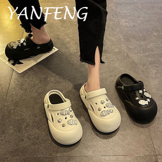 YANFENG  dép cross đế cao 6cm Dép sandal nữ dép đi biển Đế chống sốc Thoáng khí Đa dụng Chất lượng cao FBT2470JZU 30Z240722