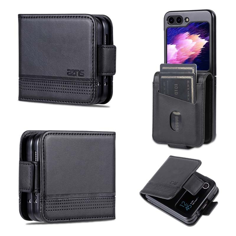 Ốp Da PU Cho Samsung Galaxy Z Flip 6 5 4 3 case Bìa Cứng GalaxyZ Flip6 Flip5 Flip4 Flip3 cover Vỏ Bả
