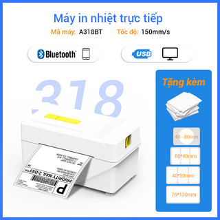 Máy in đơn hàng FlashLabel A318 in đơn hàng, phiếu gửi, minicode, logo tự dán, máy in đơn hàng tự dán BH 15 tháng