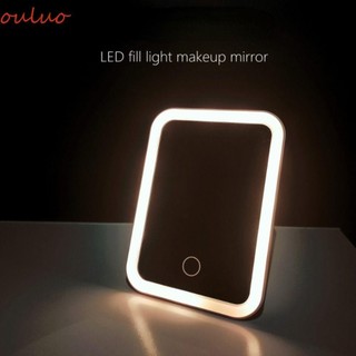 Ouluo LED Gương Trang Điểm Để Bàn Quà Tặng Di Động Cho Cô Dụng Cụ Trang Điểm Nữ Cô Gái Xoay Gương Vanity