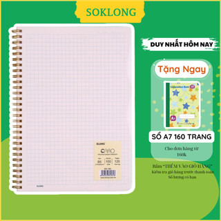 Vở caro ô 6x6mm bìa trong suốt 120/200 trang lò xo kép B5 Sổ KLONG, tập Klong