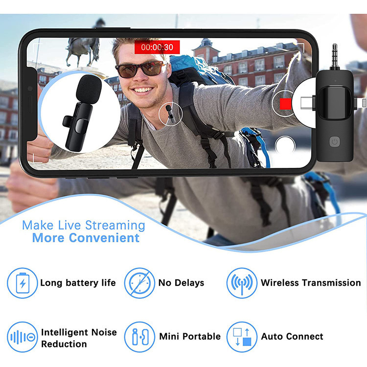 Micro ghi âm không dây USB chuyên nghiệp K15 | BigBuy360 - bigbuy360.vn