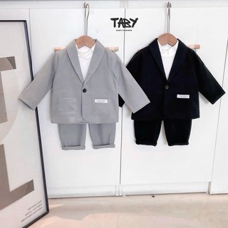  Set vest nhung chéo in chữ đi tiệc, thôi nôi, chất liệu nhung chéo mịn cho bé trai 9-25kg  23312B