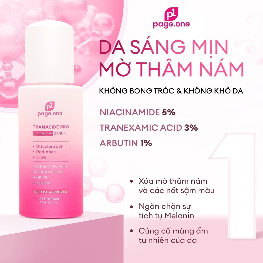Serum dưỡng sáng làm mờ thâm nám Page One Tranacide Pro+ Exosome Serum 30ml - pageone