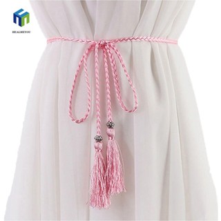 Thắt lưng Tassles Mỏng 160cm Dây dệt Tassle Đầm Thắt lưng bện
