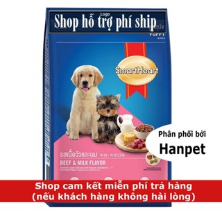 Gói lớn Đồ Ăn Khô Cho Chó Con Hương Vị Thịt Bò Và Sữa SmartHeart Adult và SH puppy
