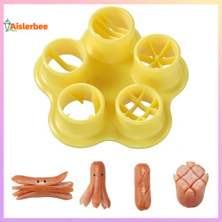 Aislerbee Xúc Xích Cắt 5 Trong 1 Tiết Kiệm Nhân Công DIY Cấp Thực Phẩm PP Hướng Dẫn Sử Dụng Lạ Mắt Ham Xúc Xích Cắt Khuôn Dụng Cụ Nhà Bếp