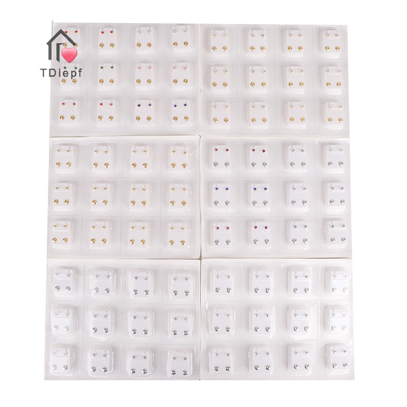 [Tdiepf] 24 Chiếc Bông Tai Dụng Cụ Bông Tai Bông Tai Thép Phẫu Thuật Nữ MỚI