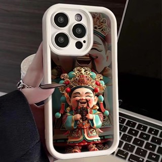 Mô hình vỏ điện thoại Caishen phù hợp cho iPhone 15 Promax 14 13 12 11 XR XS XS 7 / 8PLUS retro cá tính hóa hấp thụ sốc máy ảnh sáng tạo