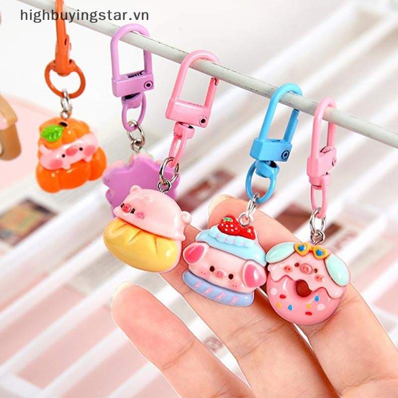 Hsvn Hoạt Hình Dễ Thương Động Vật Heo Hồng Mini Móc Khóa Túi Chìa Khóa Thời Trang Mặt Dây Chuyền Túi Tai Nghe Ô Tô Treo Phụ Kiện Trang Trí Quà Tặng HOT