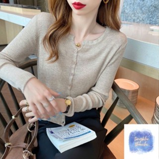 Áo Len Dệt Kim, Áo Len Cardigan Gân Cổ V Tay Dài Chất Len Mềm Mịn Mỏng Mát Thoáng Khí Kiểu Dáng Đơn Giản | Thảo Chi