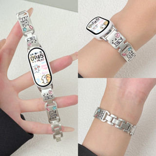 Dễ Thương Màu Chó Kim Cương Dây Đeo Kim Loại Cho Xiaomi Smart Band 10 9 8 Vòng Tay Kim Loại Phụ Kiện Thay Thế Đồng Hồ Xiaomi Miband 8 9 Đồng Hồ Thông Minh