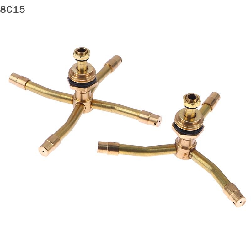 1Pc 2 / 3 / 4 Cánh tay 360°Vòi phun nước quay tự động Tưới cỏ sân vườn Vòi tưới nước Rotag Đồng thau er (8C)