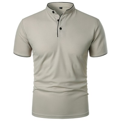 Nam Tay Ngắn Polyester Rời Thoải Mái Cổ Áo Polo Màu Trơn Làm Việc Kích Thước Thể Dục Nhiều Màu Sắc ZXR19