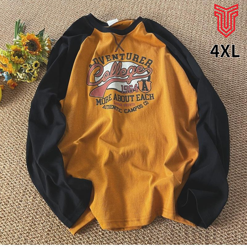 Áo thun tay dà American style-- Men's loose long-sleeved T-shirt - Unique pattern, soft material, si