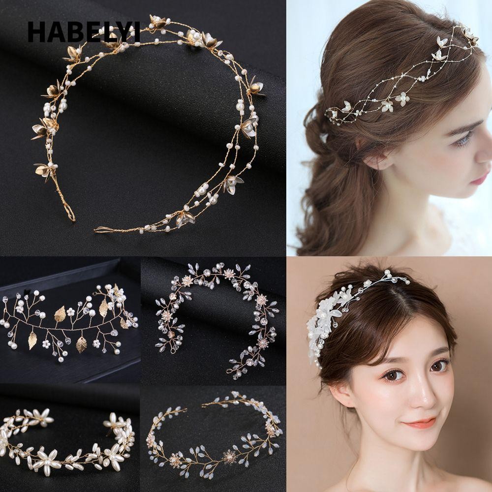 HABELYI Cài Tóc Hình Vương Miện Đính Đá Lấp Lánh