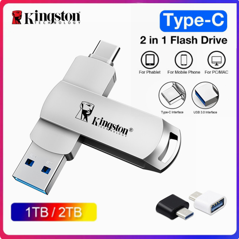 Kingston USB OTG Pen Drive USB Stick Key 512GB 1TB 2TB Kim loại TYPE-C Tương thích với iPhone 15 / 1