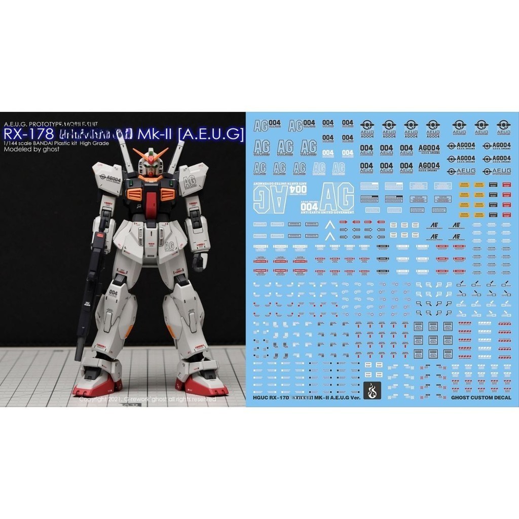 20250702 Decal trượt nước YAN FLAME GHOST HGUC HG 1 / 144 MK2 Aeug Fluo (YANHG071)